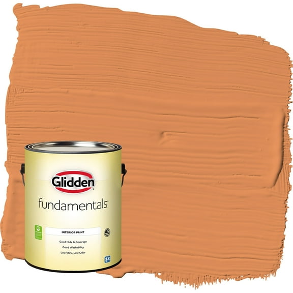 Glidden Fundamentals Carrot Cake / Orange Semi-Gloss Interior Paint, 1 Gallon