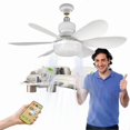 thumbnail image 2 of 2 in 1 Adjustable Brightness 40W E27 LED Bulb 6 Blades Ceiling Fan with Remote Control, 2 of 5