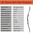 thumbnail image 2 of 66" Metal Riser Takedown Recurve Bow Adult Archery Competition Athletic Bow Weights 20 22 24 26 28 30 32 34 36 LB Right Handed Archery Kit, 2 of 7