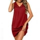 thumbnail image 2 of Vestidos de Verano de Algodón Casual para las Mujeres sin Mangas Mini Vestido de Sol, Cuello Tripulado Tanque Suelto Corto de Playa, 2 of 9