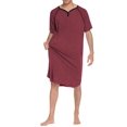 thumbnail image 4 of Ekouaer Sleepwear Men' Nightshirt Short Sleeve Pajamas Comfy Big & Tall Henley Sleep Shirt, 4 of 6