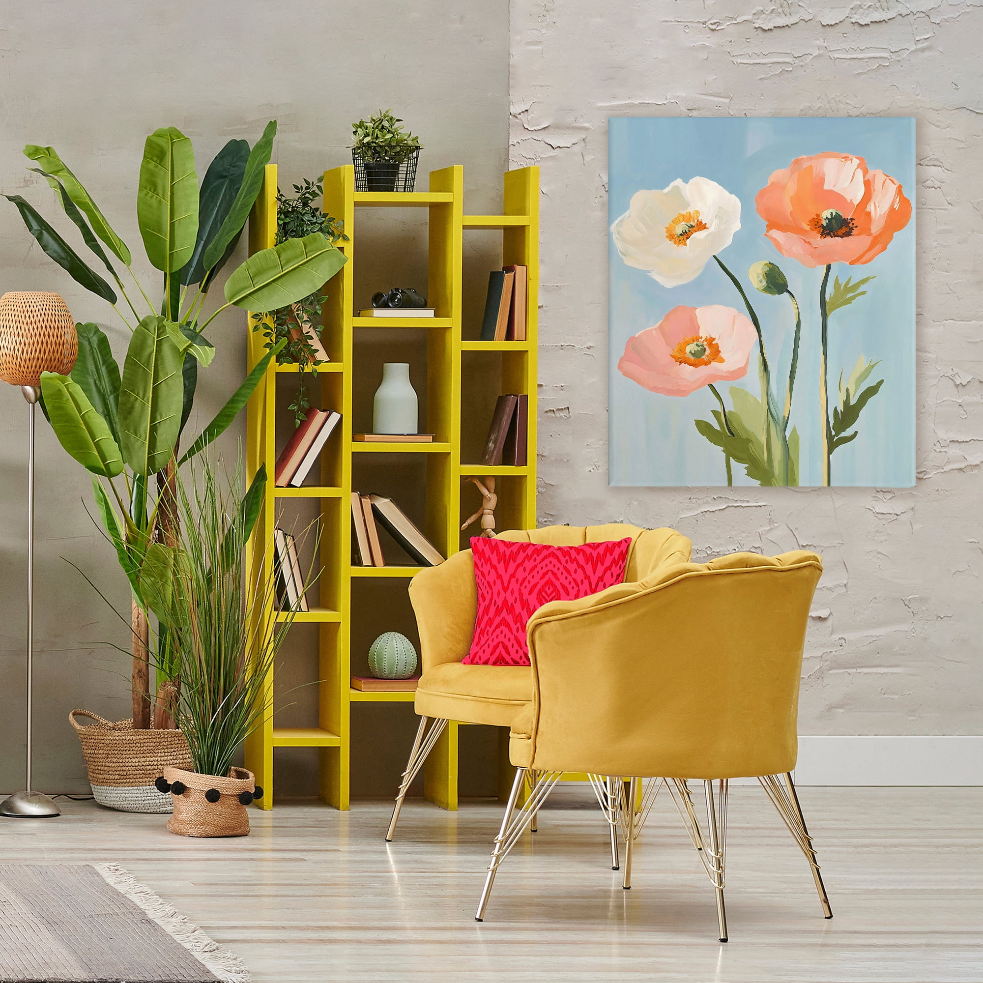 Stupell Industries Pastel Poppy Blooming Trio Canvas Wall Art, design by The Prints Vibe