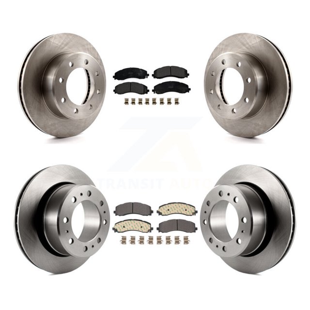 Transit Auto Front Rear Disc Brake Rotors and Semi-Metallic Pads Kit for Car Ram 2500 3500 K8F-103819
