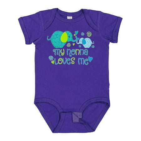 

Inktastic My Nonna Loves Me- Cute Elephants Gift Baby Boy or Baby Girl Bodysuit