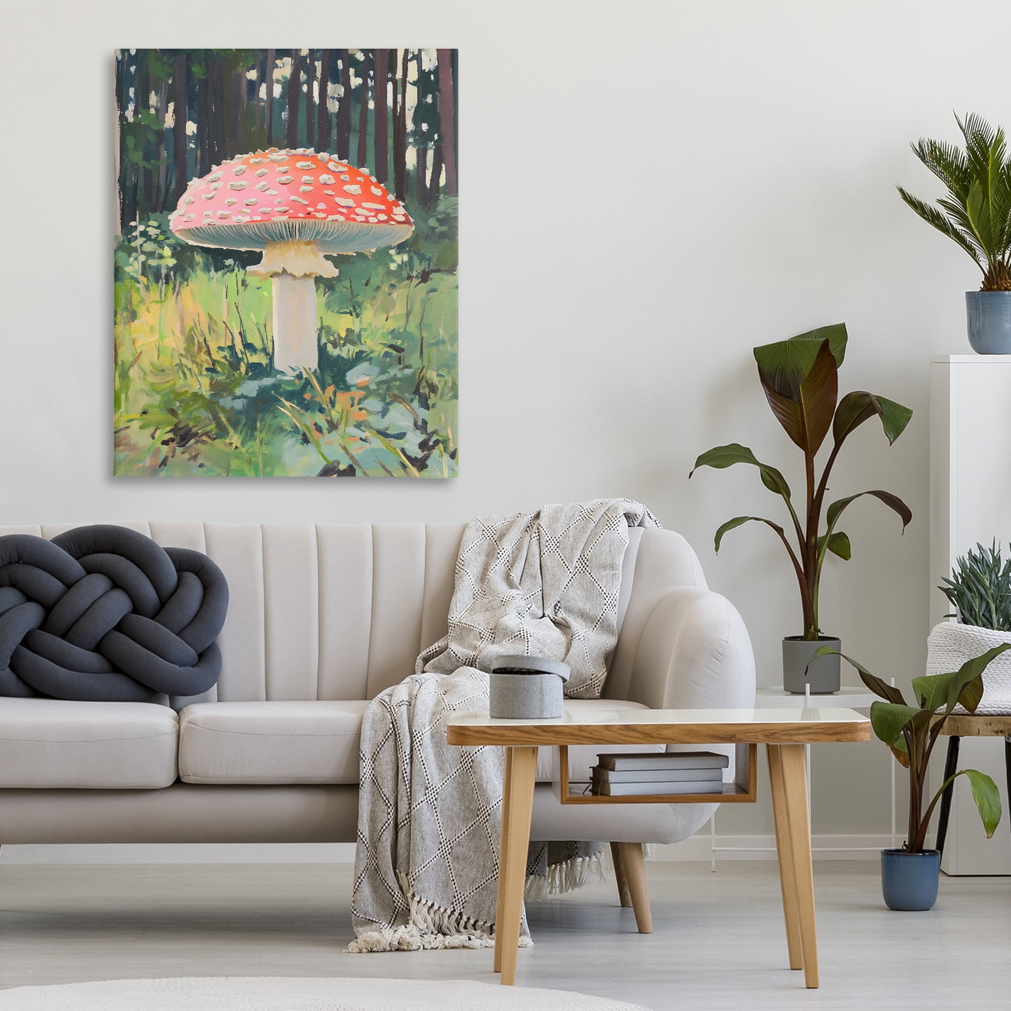 Stupell Industries Red Mushroom in Sunlit Forest Canvas Wall Art, design by The Prints Vibe