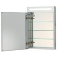 thumbnail image 6 of Bathroom Medicine Cabinet, Aluminum, Recessed/Surface Mount, 20" x 30", Left Hinged, Mirrored Interior w/LED, 6 of 14