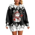 thumbnail image 6 of Towmus Plus Size Christmas Sweatshirts for Women Cute Snowman Graphic Holiday Tops Fall Long Sleeve Casual Pullover Top, 6 of 7