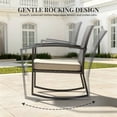thumbnail image 2 of WWR Rocking Patio Bistro Sets 3 Piece - All-Weather - Conversation Furniture Set, Wicker Rattan Outdoor Front Porch Chair for Balcony, Porch, Garden, Backyard, Poolside, 2 of 8