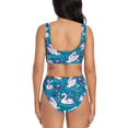 thumbnail image 3 of Honeii Swan On The Pond Print Women’s Bikini Set,Two Piece Swimsuit Bathing Suits,Stylish High Elasticity Swimwear for Beach and Pool, 3 of 7
