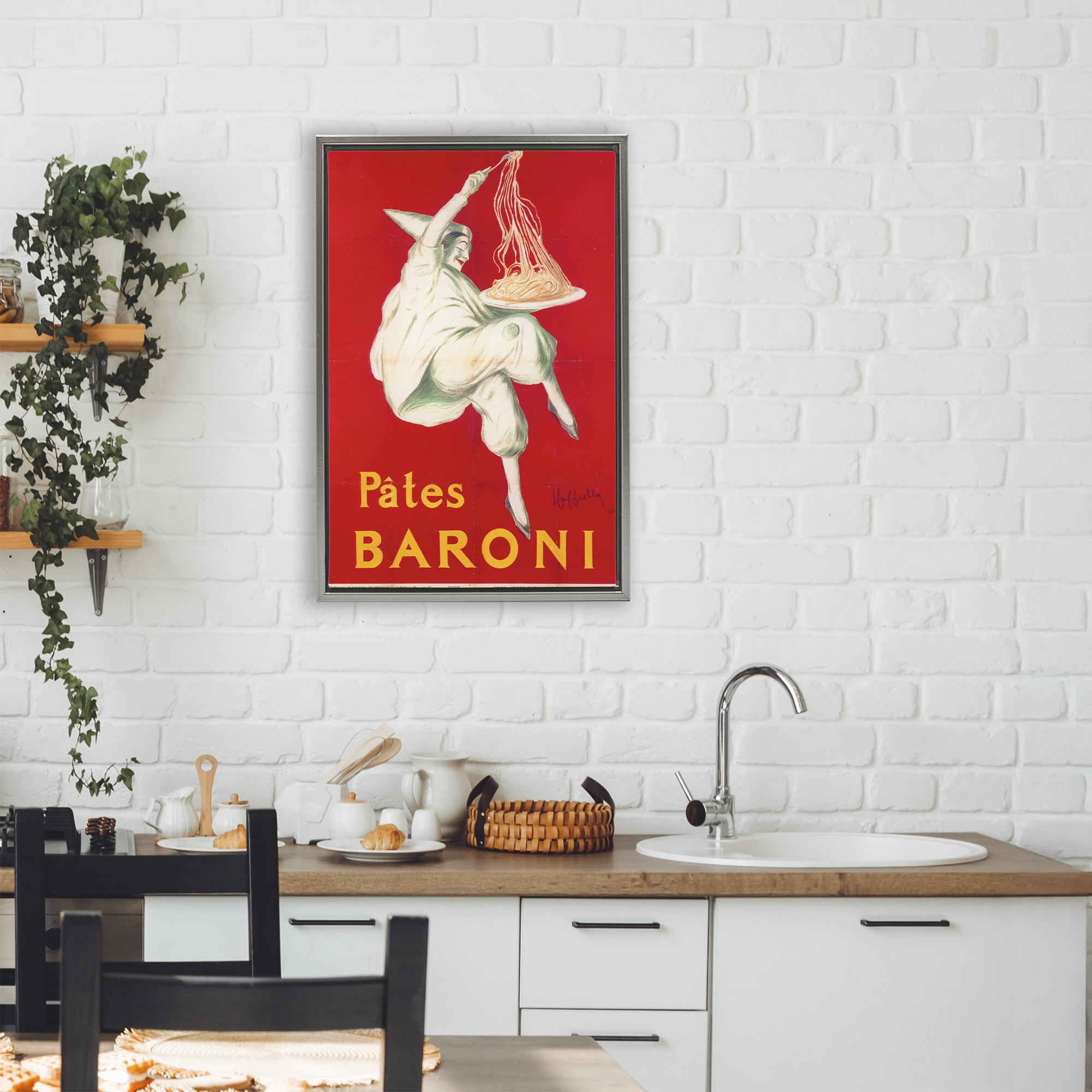 Stupell Industries Pates Baroni Advertisement Gray Framed Floater Canvas Wall Art, design by Vintage Hustle