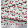 thumbnail image 2 of Soimoi Green Modal Satin Fabric Pomogranate Fruits Print Fabric by Yard 42 Inch Wide, 2 of 3