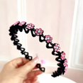 thumbnail image 6 of vlrwzc Rhinestone Headband, 2 Pcs Fashion Non-Slip Crystal Flower Elastic Wavy Hairbands Hair Hoop Hair Accessories for Women, 6 of 7