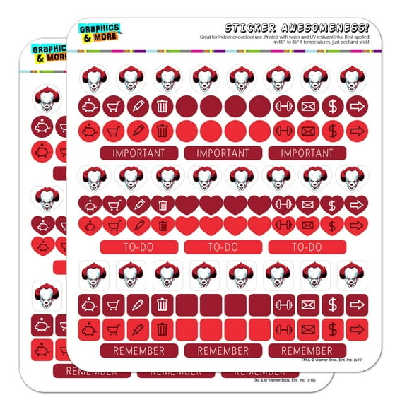 IT Pennywise Come Home Planner Calendar Scrapbooking Crafting Sticker Set