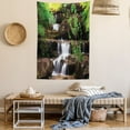 thumbnail image 2 of Waterfall Tapestry, Little Waterfalls Flow on Rock Stairs Surrounded by Long Plants Earth, Wall Hanging for Bedroom Living Room Dorm Decor, 60W X 80L Inches, Brown White and Green, by Ambesonne, 2 of 5