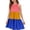 Dark Blue, variant on Girls Dresses Sleeveless Color Block Summer Casual Skater Swing A-Line Midi Length Blue Dress Size 3-4 Y