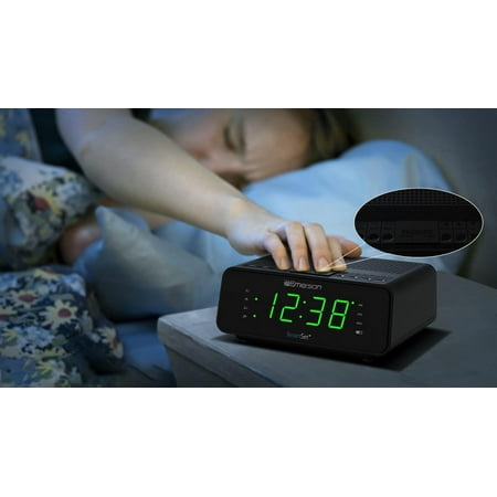 Emerson Radio Corp. Smart Set Alarm Clock with AM/FM Radio, Dimmer, Sleep Timer and 0.9 LED Display, CKS1900