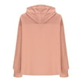 thumbnail image 6 of YUTK Womens Plus Size Tops - Womens Hoodies Casual Knit Long Sleeve Drawstring Pullover Sweatshirts Lightweight Hooded Pink 3Xl, 6 of 8
