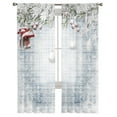thumbnail image 7 of Sheer Curtains 84 inches Long, Winter Christmas Snowflake Wood Grain Light Filtering Sheer Window Curtains Rod Pocket Voile Drapes for Bedroom Living Room, 52"W x 84"L 2 Panels, 7 of 7