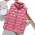 thumbnail image 6 of Winter Women Vest Coat Thickened Padded Zipper Closure Stand Collar Sleeveless Solid Color Windproof Heat Retention Outdoor Down Waistcoat, 6 of 8