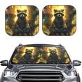 thumbnail image 2 of Kdxio Pare-Soleil avant Méditant sur les Arbres Motif Raton Laveur 2 Pcs - Pare-Soleil Pliable pour Fenêtre avant de Voiture pour la Plupart des Berlines SUV Camion-Petit, 2 of 6