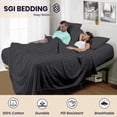 thumbnail image 6 of SGI Bedding 32" King Split Top Flex Head sheet 100% Egyptian Cotton Sheet Set - 600 Thread Count Flex Top Sheet for Adjustable Bed 4 Piece Sheet Set 15" Deep for Sleep Number bed - Dark Gray Stripe, 6 of 7