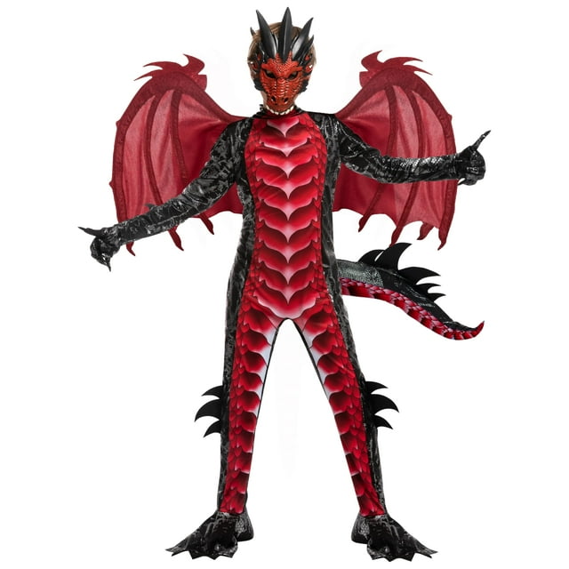 Costume Spooktacular Creations Dragón de Halloween rojo/negro 3T