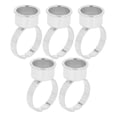 thumbnail image 3 of 5 piezas de anillo de tinta para tatuaje de cejas y labios, taza de acero inoxidable para pigmento de microblading, soporte de pegamento para pestañas, anillo M plateado, 3 of 14