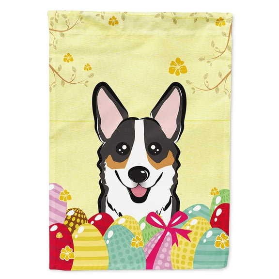Carolines Treasures BB1937GF Tricolor Corgi Easter Egg Hunt Garden Flag, Small, Multicolor