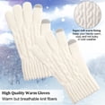 thumbnail image 3 of Bocaoying 3 Pairs Winter Gloves for Women, Thermal Knitted Touchscreen Gloves for Women, 3 Colors Warm Elastic Cuff Gloves, Skiing Shoveling Snow Gloves for Cold Weather Outdoors, 3 of 8
