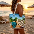 thumbnail image 4 of Beach Tote Bag For Women Large Canvas Beach Bag With Rope Handle Waterproof Sandproof Summer Tote Bag For Travel, 4 of 6