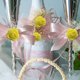 thumbnail image 5 of Flores falsas de 3,5 cm, decoraciones de bricolaje, flores de imitación para fiesta de boda (amarillo), 5 of 5