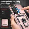 thumbnail image 3 of for Samsung Galaxy A35 5G Case with Slide Camera Cover HD Screen Protector [ Grade 16ft. Drop Tested]  Ring Holder Kickstand Protective Phone Case for Galaxy A35 5G 2024, Rose Gold, 3 of 18