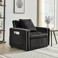 thumbnail image 4 of Jopath Convertible Sofa Chair Bed,3-in-1 Sleeper Sofa with Pull-Out Bed,Modern Velvet Single Sofa Chair with Reclining Backrest and Wide Armrest for Living Room Small Space,Black, 4 of 13