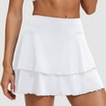 thumbnail image 2 of Ydojg Summer Shorts For Women Double Layered Pleats Tennis Skirts For High Waisted Skirt With Shorts Pockets Workout Athletic Skort For Casual Sports Skirts White 2Xl, 2 of 5