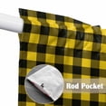 thumbnail image 4 of Swag Valance Curtains for Windows, Black Yellow Plaid Light Filtering Kitchen Curtains with Rod Pocket, Retro Country Buffalo Check Gingham Window Treatment Valances for Living Room, 36x36 - 2 PCS, 4 of 9