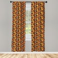 thumbnail image 3 of Ambesonne Autumn Curtains, Fall Leaves and Dots, Pair of 28"x84", Burgundy Mint Green, 3 of 5