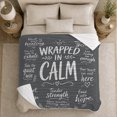 thumbnail image 5 of Wrapped in Calm Quote with Hearts, Serene Graphic Style for Mindfulness Fans, Gentle Healing Message and Thank You Gift, Cozy Flannel Blanket for Bedroom and Reading Nook, Peaceful Home Decor, 5 of 9