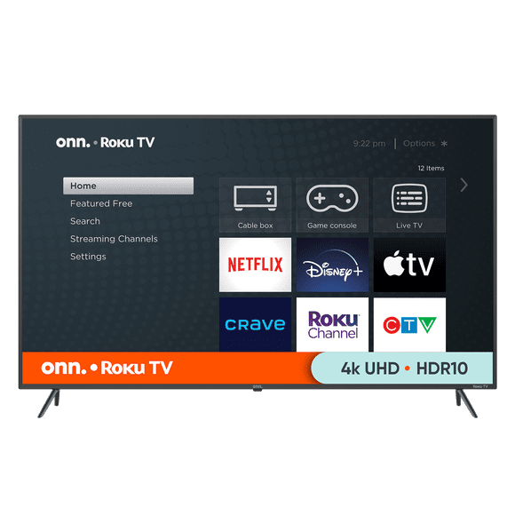 onn. 65" 4KUHD HDR Roku Smart TV (100012587-CA)