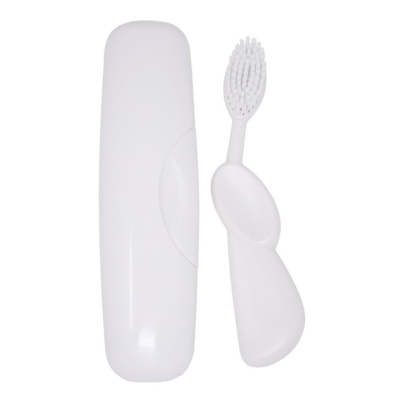 RADIUS Toothbrush Original Big Brush, BPA Free ADA Accepted - Right Hand - White Brush with White Case