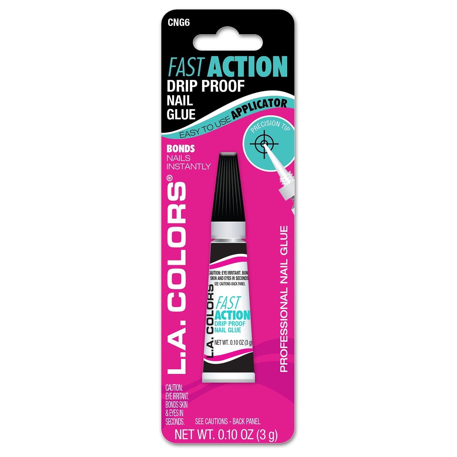 L.A. Colors Fast Action Drip Proof Nail Glue, 0.10 oz