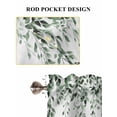 thumbnail image 6 of Green Eucalyptus 2 Panel Kitchen Curtains for Small Windows, Weeping Botanical Leaf Watercolor Bathroom Tier Curtain, Short Window Treatment for Bedroom/Living Room 55"x24", 6 of 6