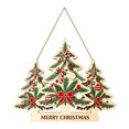 thumbnail image 3 of Christmas Tree Decorations Indoor Hanging Wall Decor Merry Christmas Wooden Hanging Ornament for Home Holiday Party Decor Door Wall Decor, 3 of 7