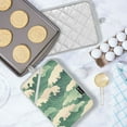 thumbnail image 5 of Yayeee Pot Holders Kitchen Heat Resistant with Pocket 7"x9.8" Cotton Oven Cooking Hot Pads, Green Wave Pattern, 5 of 7