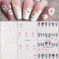 thumbnail image 1 of 5d Exquisitas Flores Nail Art Pegatinas Rosa Mariposas Amor Calcomanías De Uñas Suministros De Uñas De San Valentín Decoraciones Plumas Diseño De Boda Láminas De Uñas Acrílico, 1 of 5