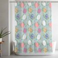 thumbnail image 5 of Easter Bunny Shower Curtain Set, Waterproof Shower Curtains for Bathroom, Colorful Eggs Spring Leaves Daisy Blue Washable Fabric Cloth Bath Curtain for Bathtub Decoration with Hooks 66x72 Inches, 5 of 9