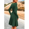 thumbnail image 3 of PRETTYGARDEN Women's Spring Fall Short Dress Ribbed Knit Crewneck Long Sleeve A Line Flowy Casual Elegant Going Out Dresses, 3 of 8