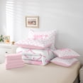 thumbnail image 4 of Erosebridal Letter Bow Bedding Sets Twin Size,Monogrammed Initial Comforter Sets with Sheets,Dreamy Room Decorative,Reversible,7pcs, 4 of 5