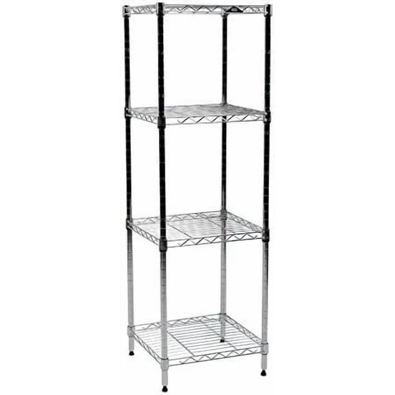 Chrome 4-Shelf Wire Shelving 14"x15"x48"