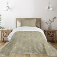 thumbnail image 3 of Ambesonne Cocoa Quilted Bedspread Set 2 Pcs, Flowers Butterfly, Twin Size, Cocoa Black and White, 3 of 6
