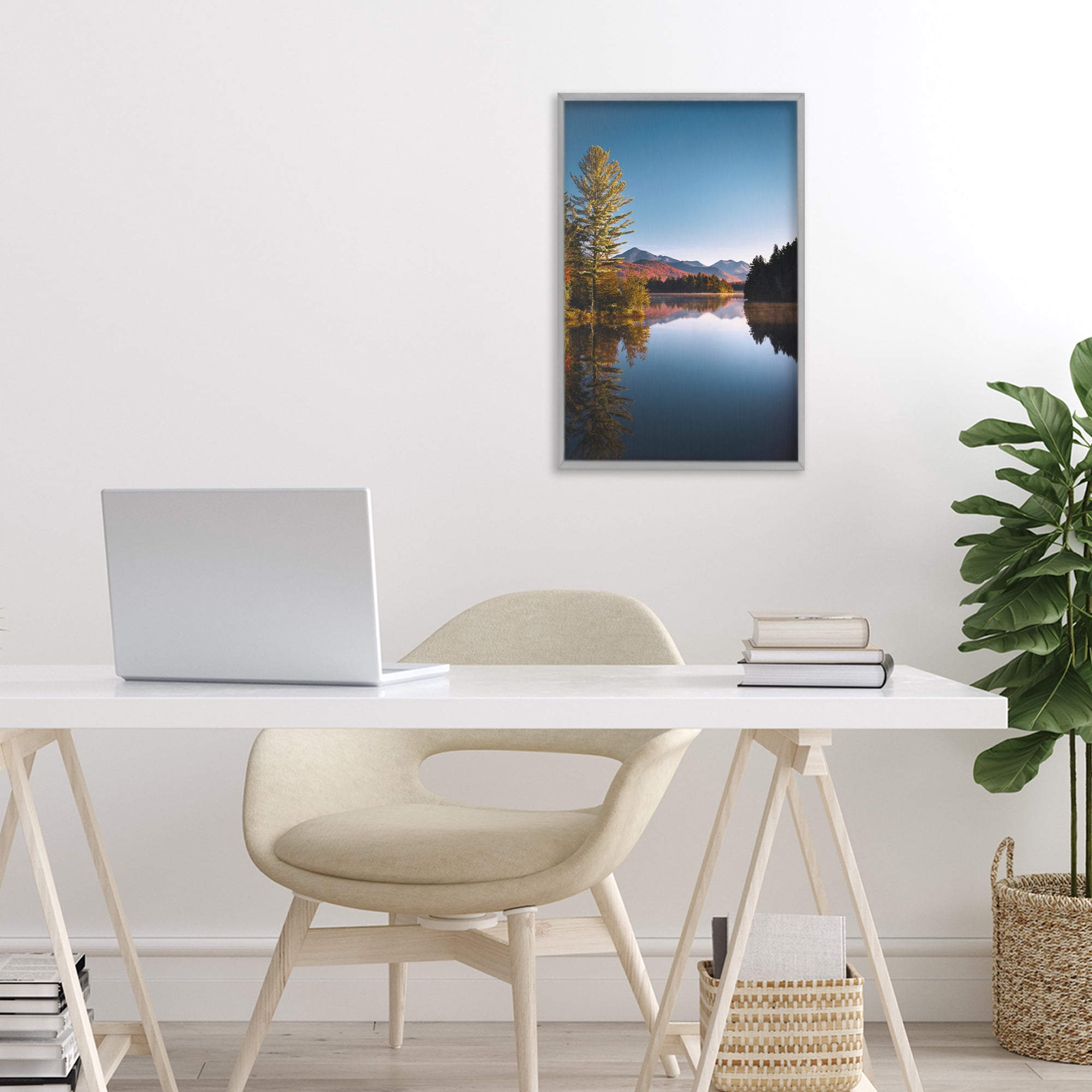 Stupell Industries Autumn Morning Wilderness Gray Framed Giclee Art, design by Jonathan Zaharek
